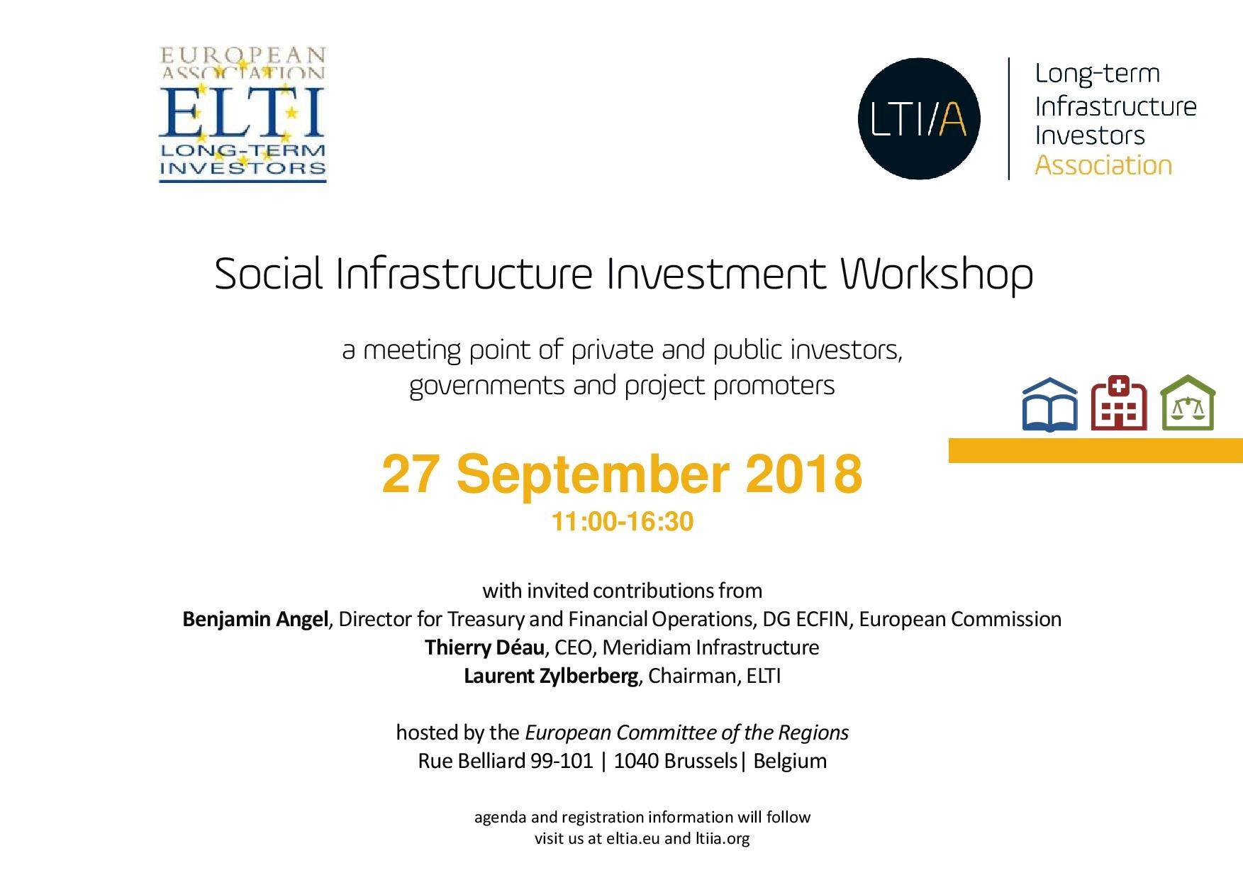 Social Infrastructure Event 27 Sep 2018
